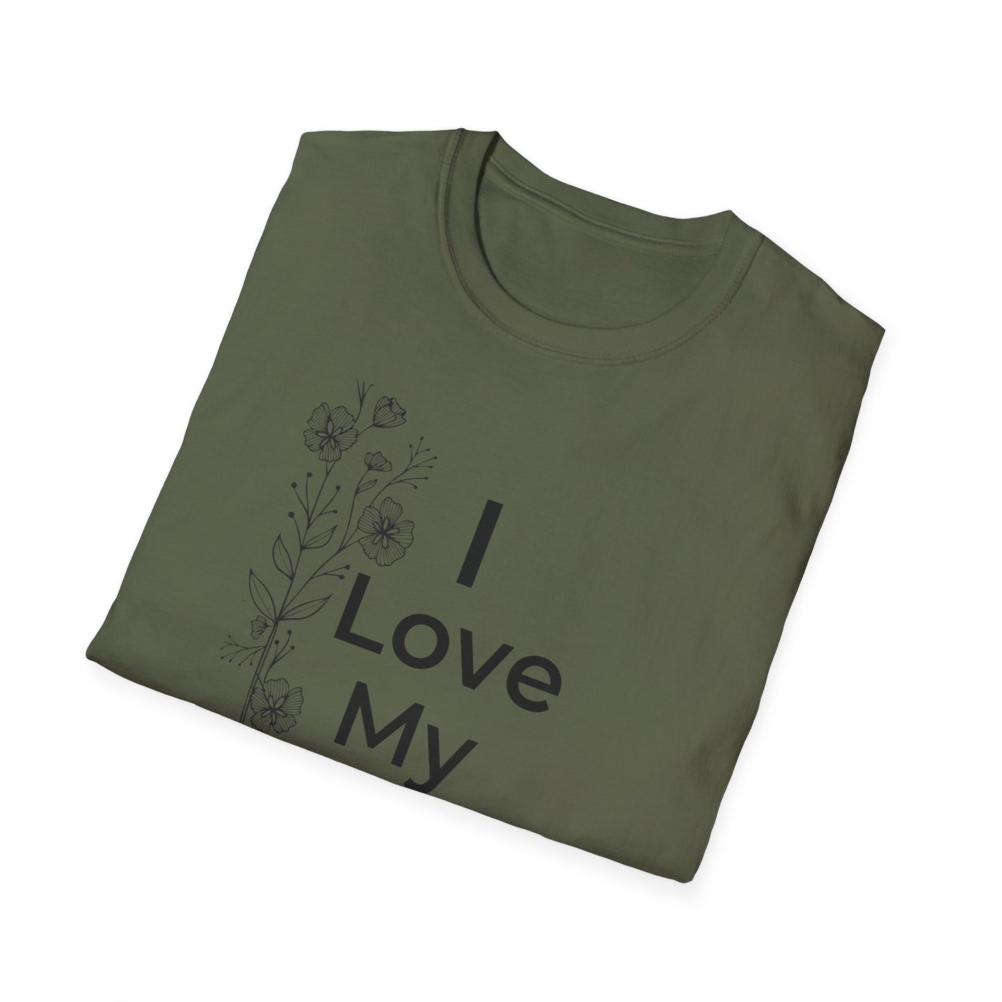 I Love My Church - Floral left side - Softstyle T-Shirt