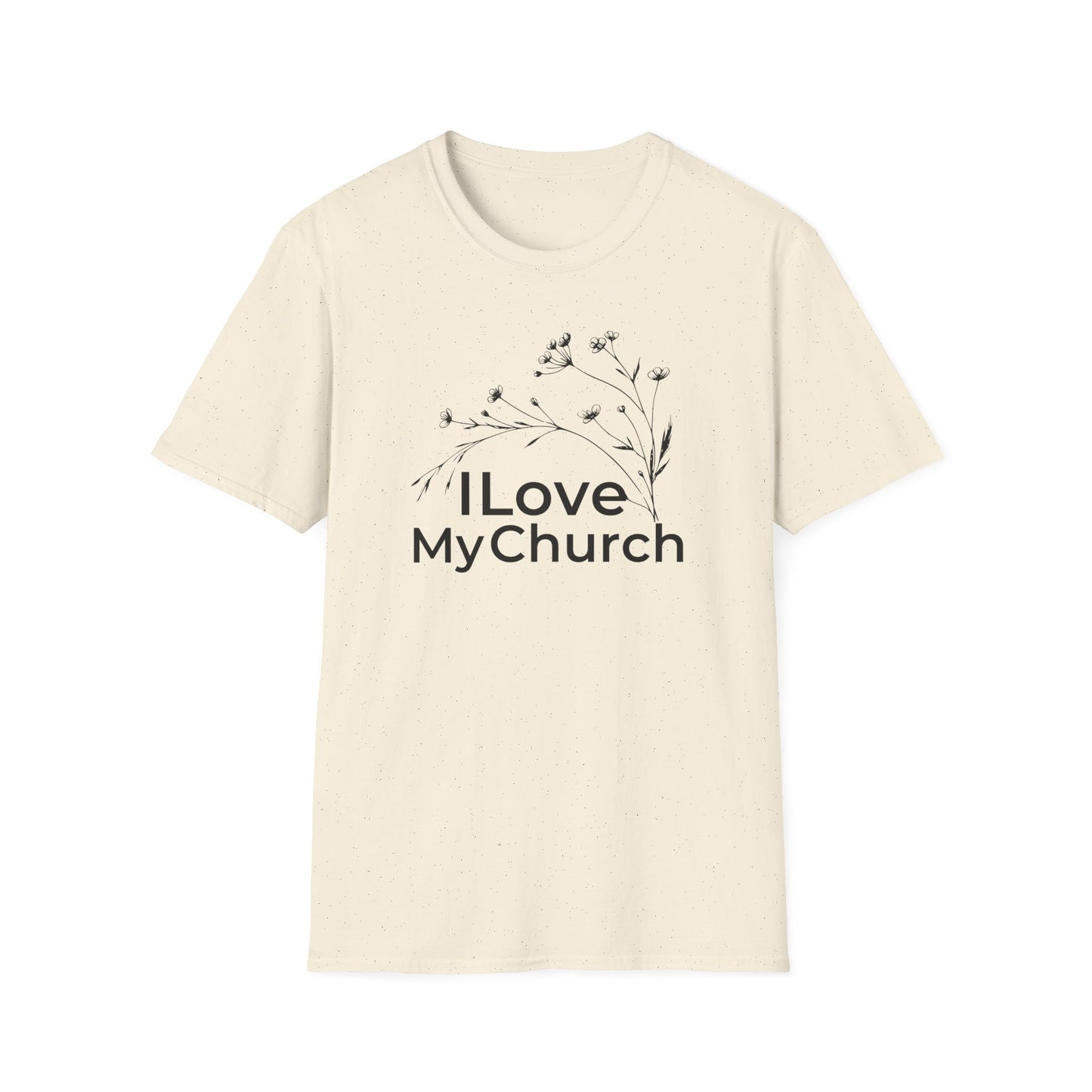 I Love My Church - Floral Design Top - Softstyle T-Shirt