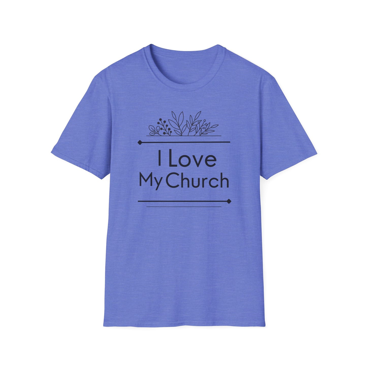 I Love My Church - Floral Design  - Softstyle T-Shirt