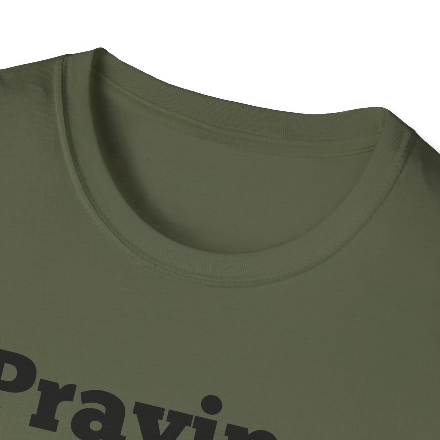 Praying Mom -Straight Line with Heart - Softstyle T-Shirt