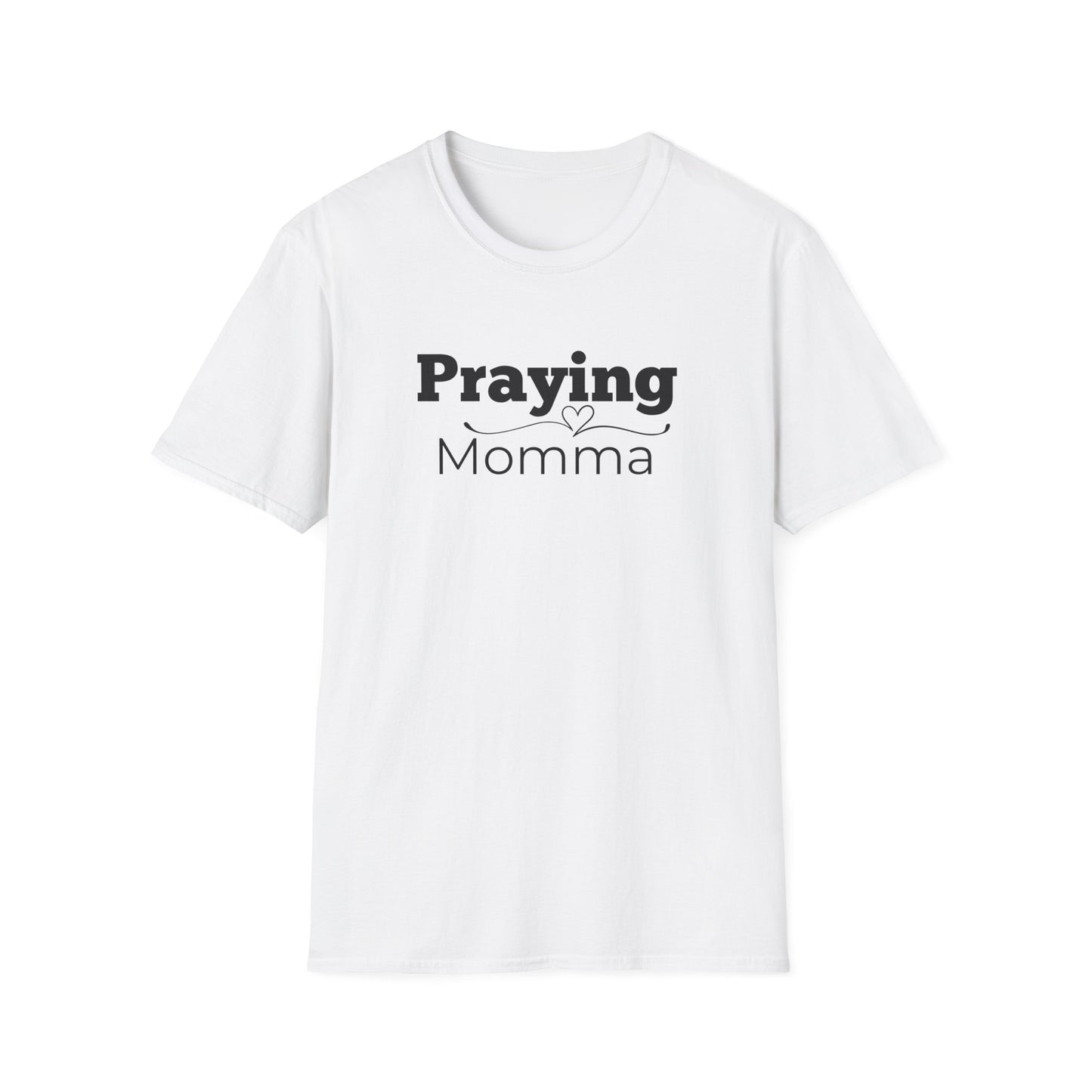 Praying Momma -Swirl Line with Heart - Softstyle T-Shirt