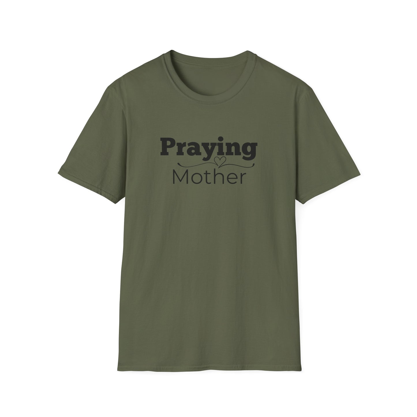 Praying Mother - Swirl Line with Heart - Softstyle T-Shirt