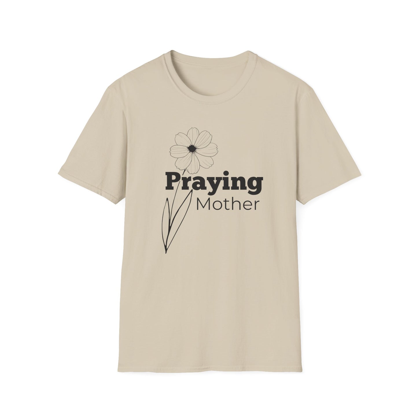 Praying Mother - Floral Design - Softstyle T-Shirt