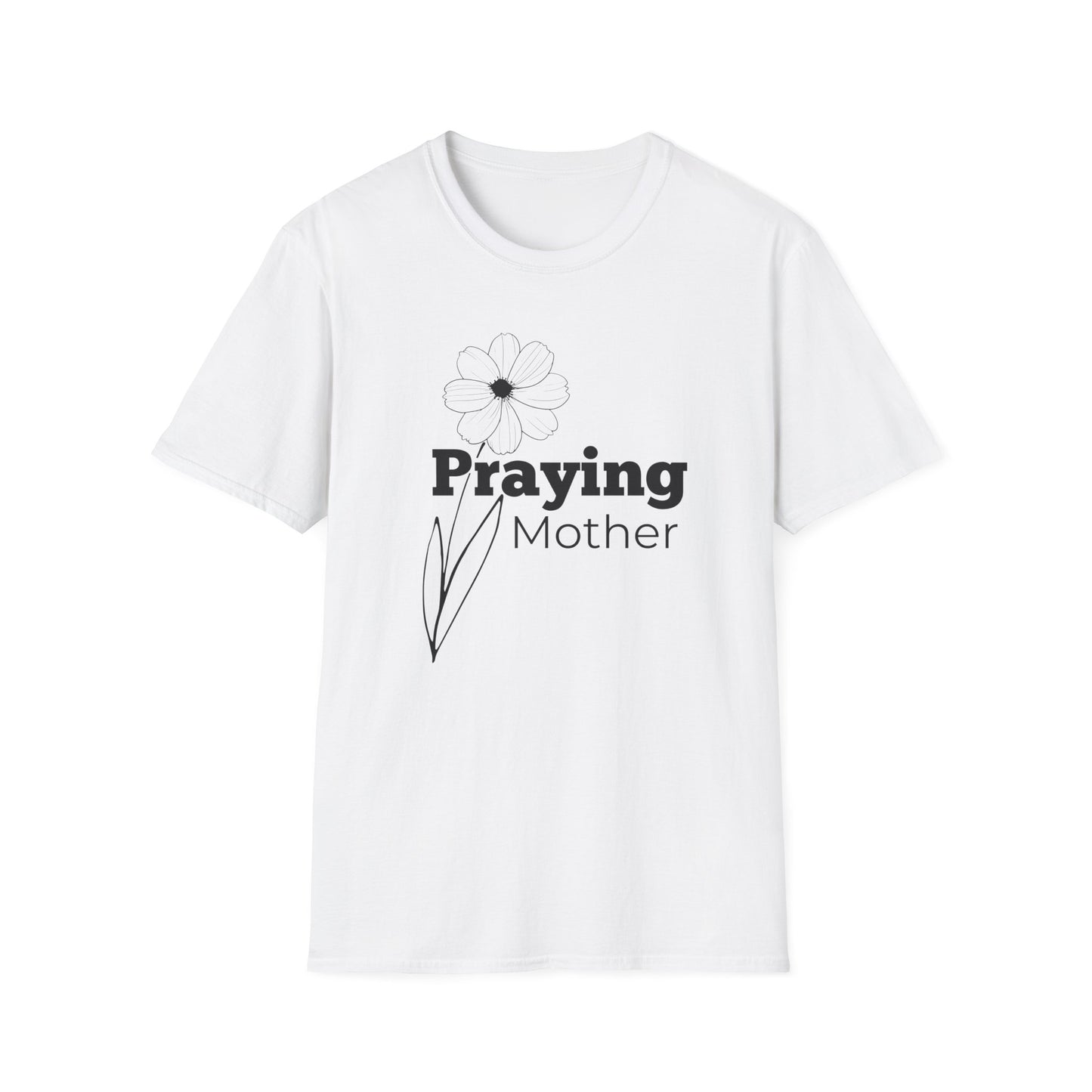 Praying Mother - Floral Design - Softstyle T-Shirt