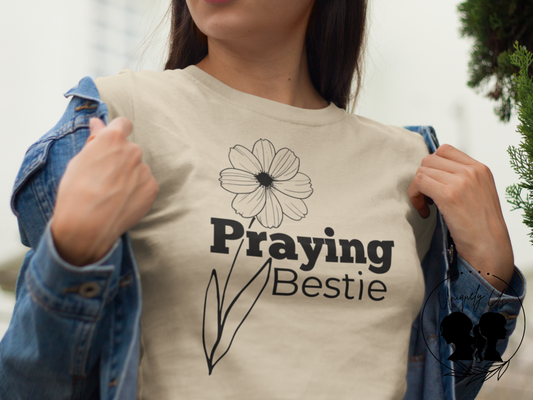 Praying Bestie - Floral Design- Softstyle T-Shirt