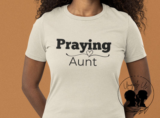 Praying Aunt - Swirl Line with Heart- Softstyle T-Shirt