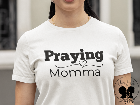 Praying Momma -Swirl Line with Heart - Softstyle T-Shirt