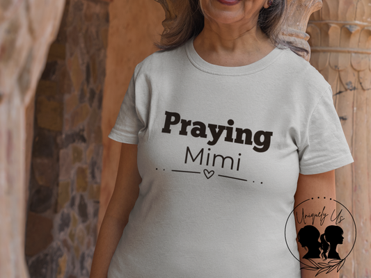 Praying Mimi -Straight Line with Heart - Softstyle T-Shirt