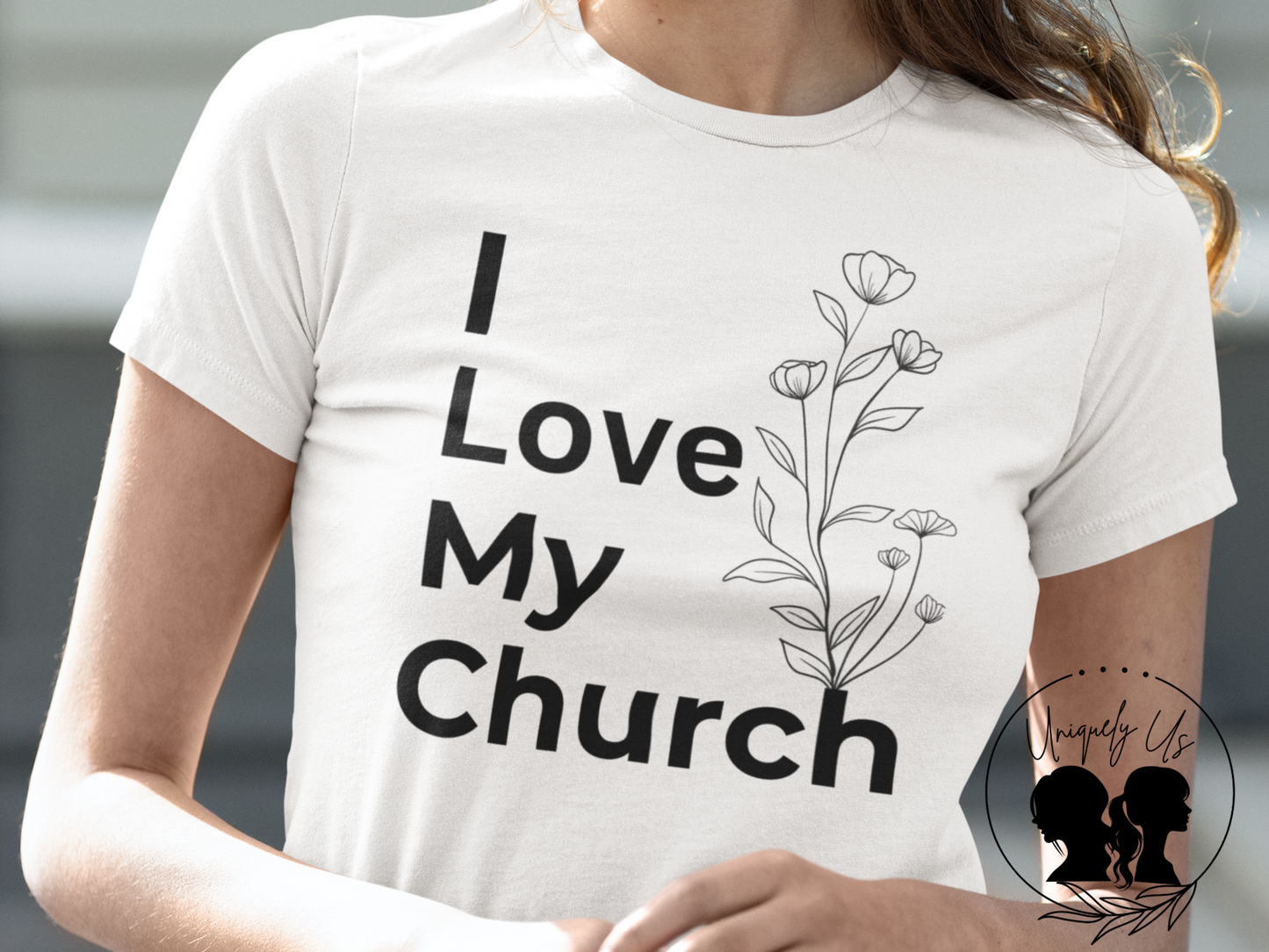 I Love My Church - Floral right side - Softstyle T-Shirt