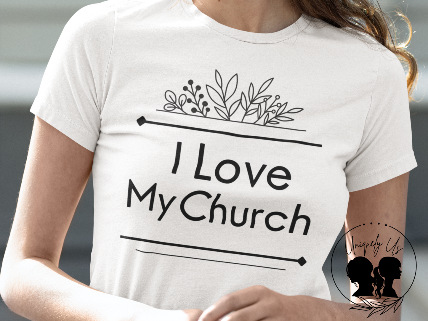 I Love My Church - Floral Design  - Softstyle T-Shirt