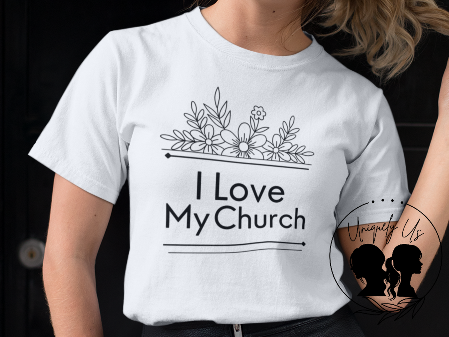 I Love My Church - Floral Design - Softstyle T-Shirt