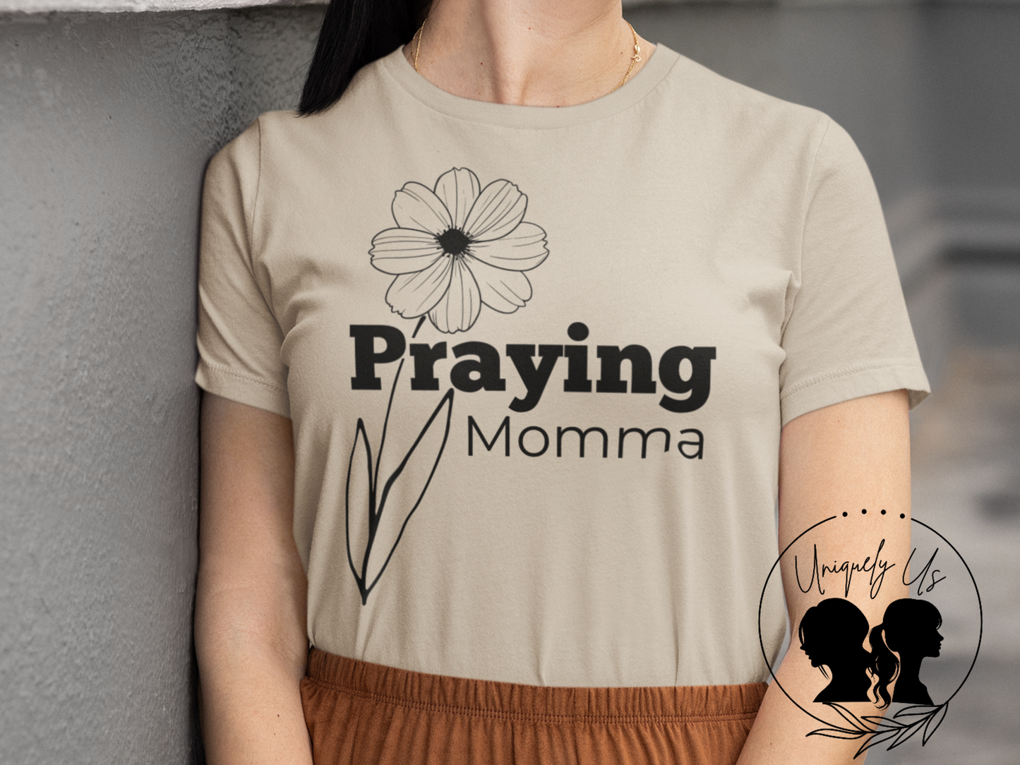 Praying Momma - Softstyle T-Shirt | Floral Design for Moms