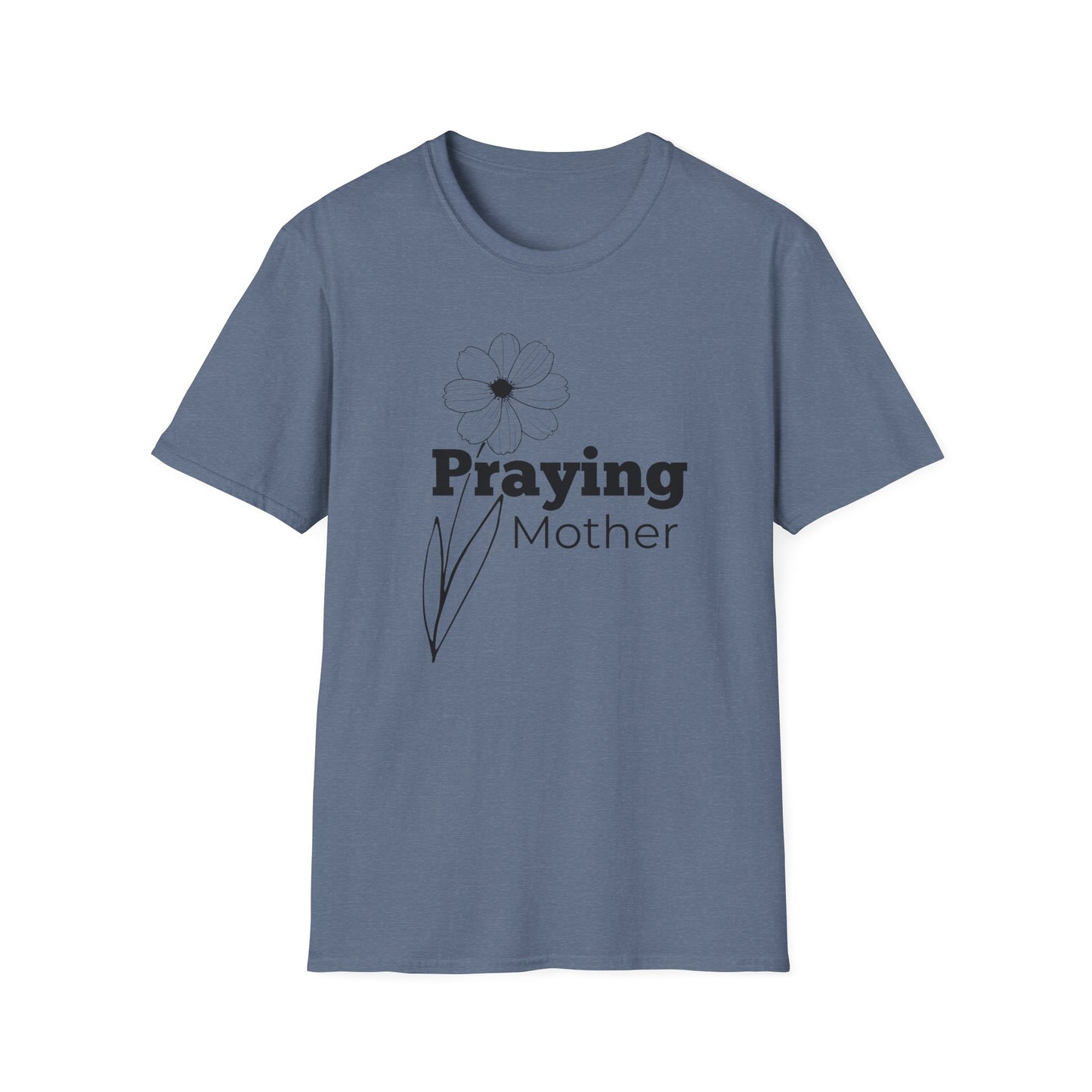 Praying Mother - Floral Design - Softstyle T-Shirt