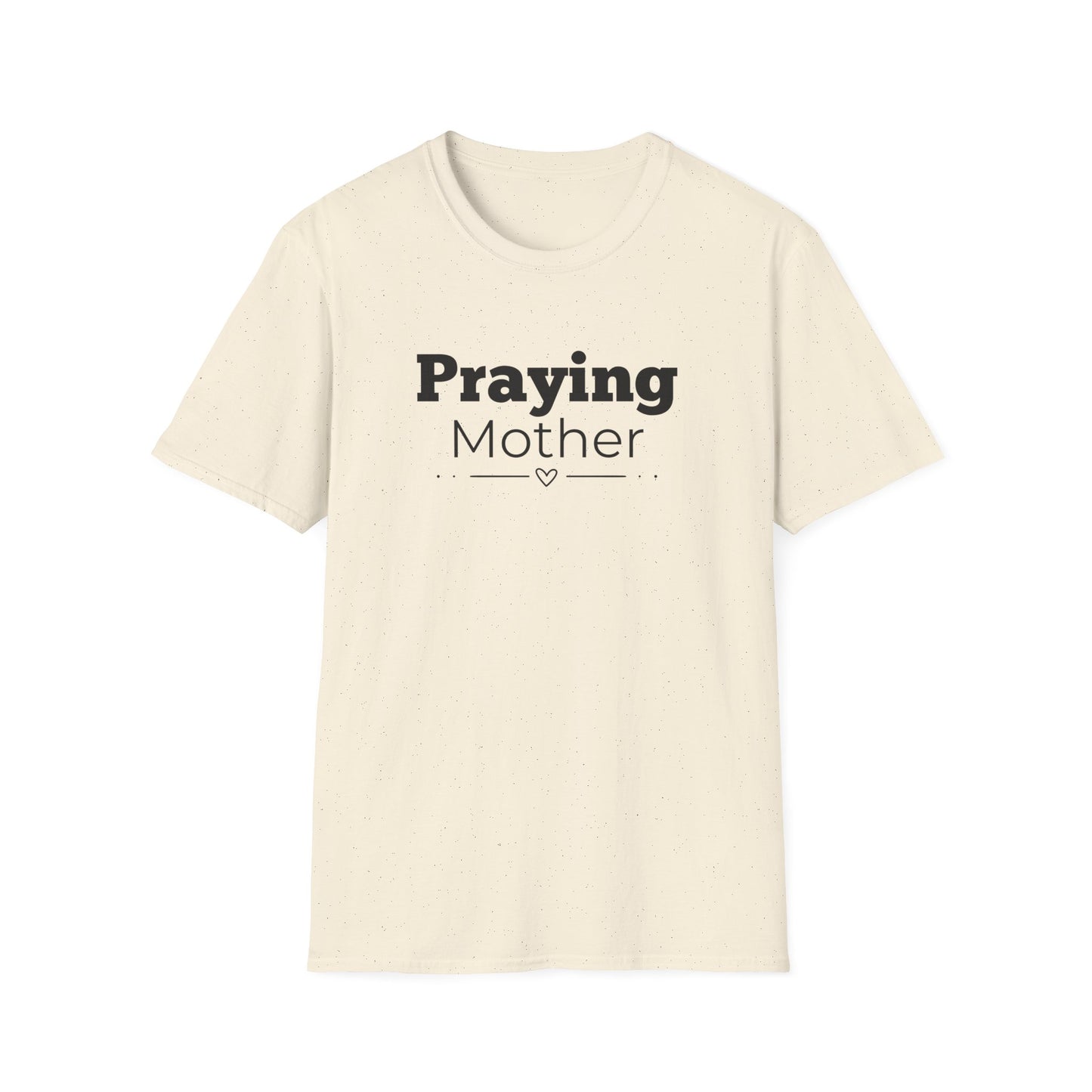 Praying Mother -Straight Line with Heart - Softstyle T-Shirt