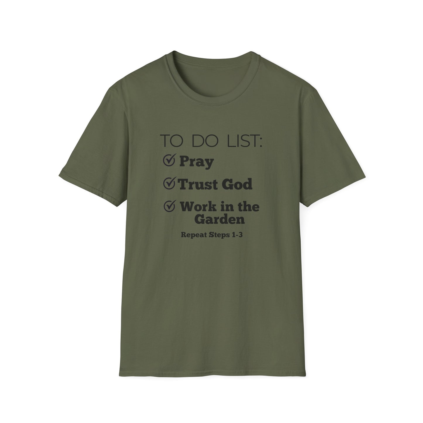 Gardening -To Do List - Softstyle T-Shirt