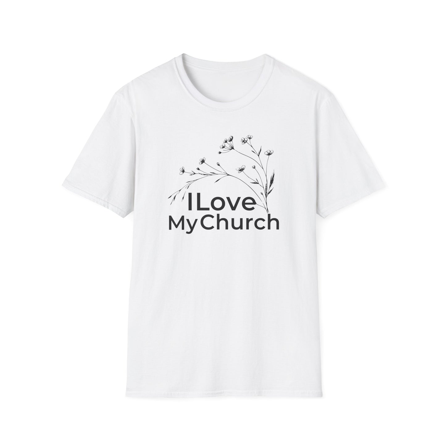 I Love My Church - Floral Design Top - Softstyle T-Shirt