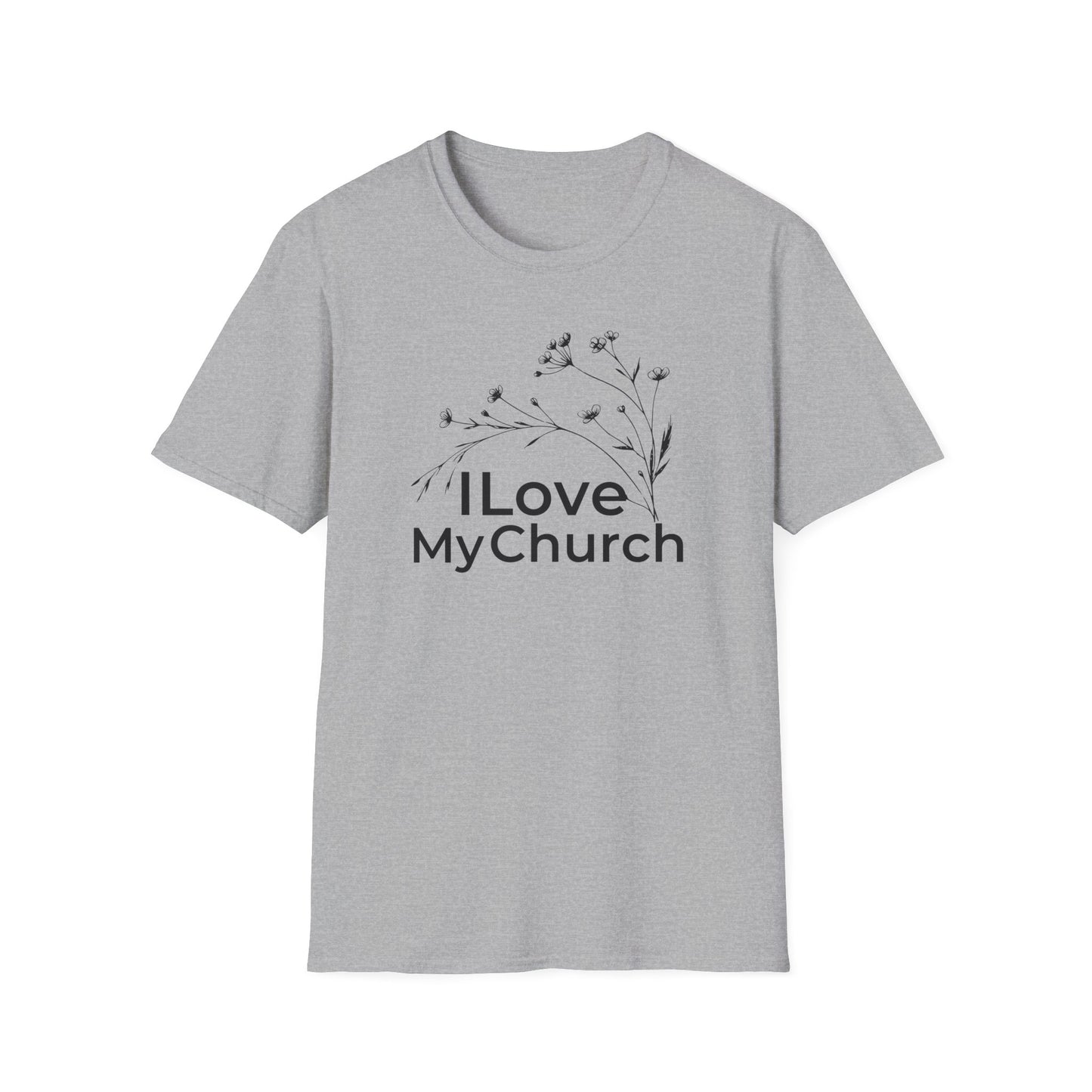 I Love My Church - Floral Design Top - Softstyle T-Shirt