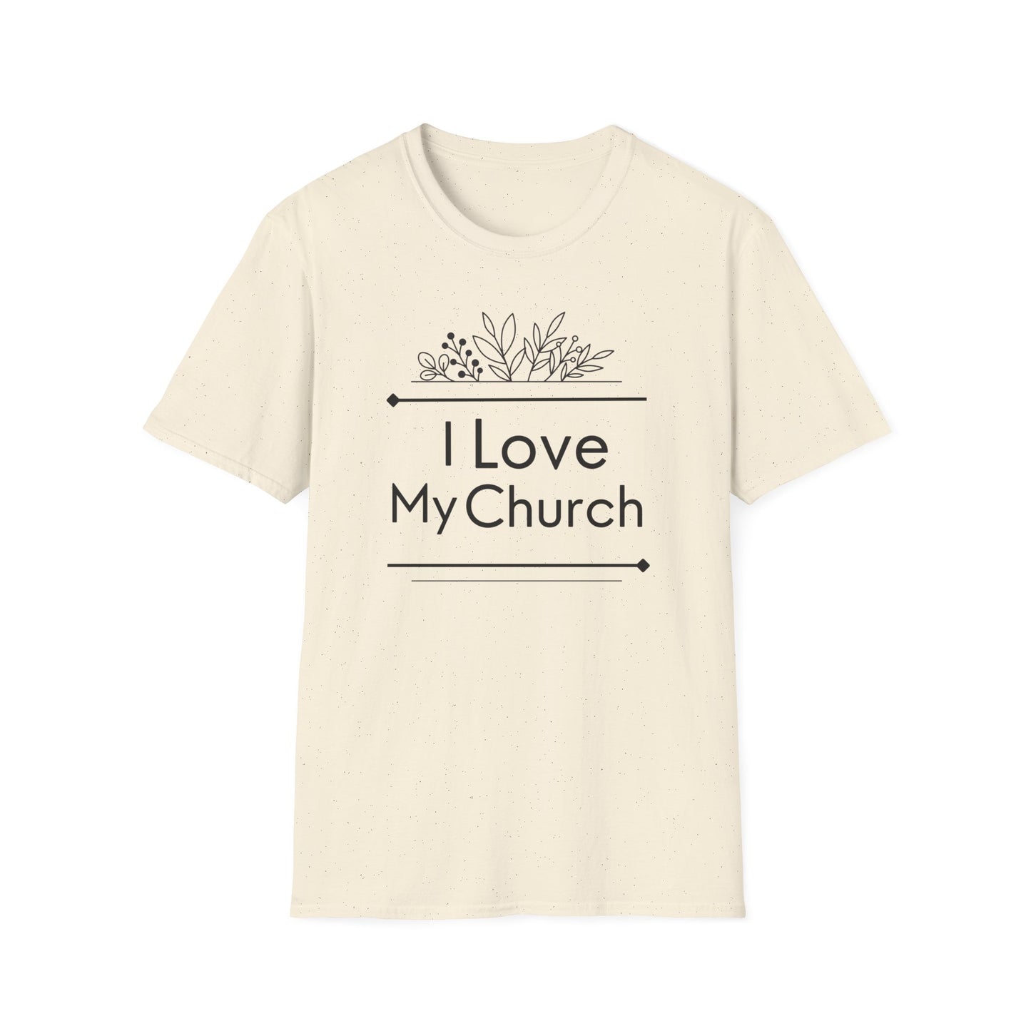 I Love My Church - Floral Design  - Softstyle T-Shirt