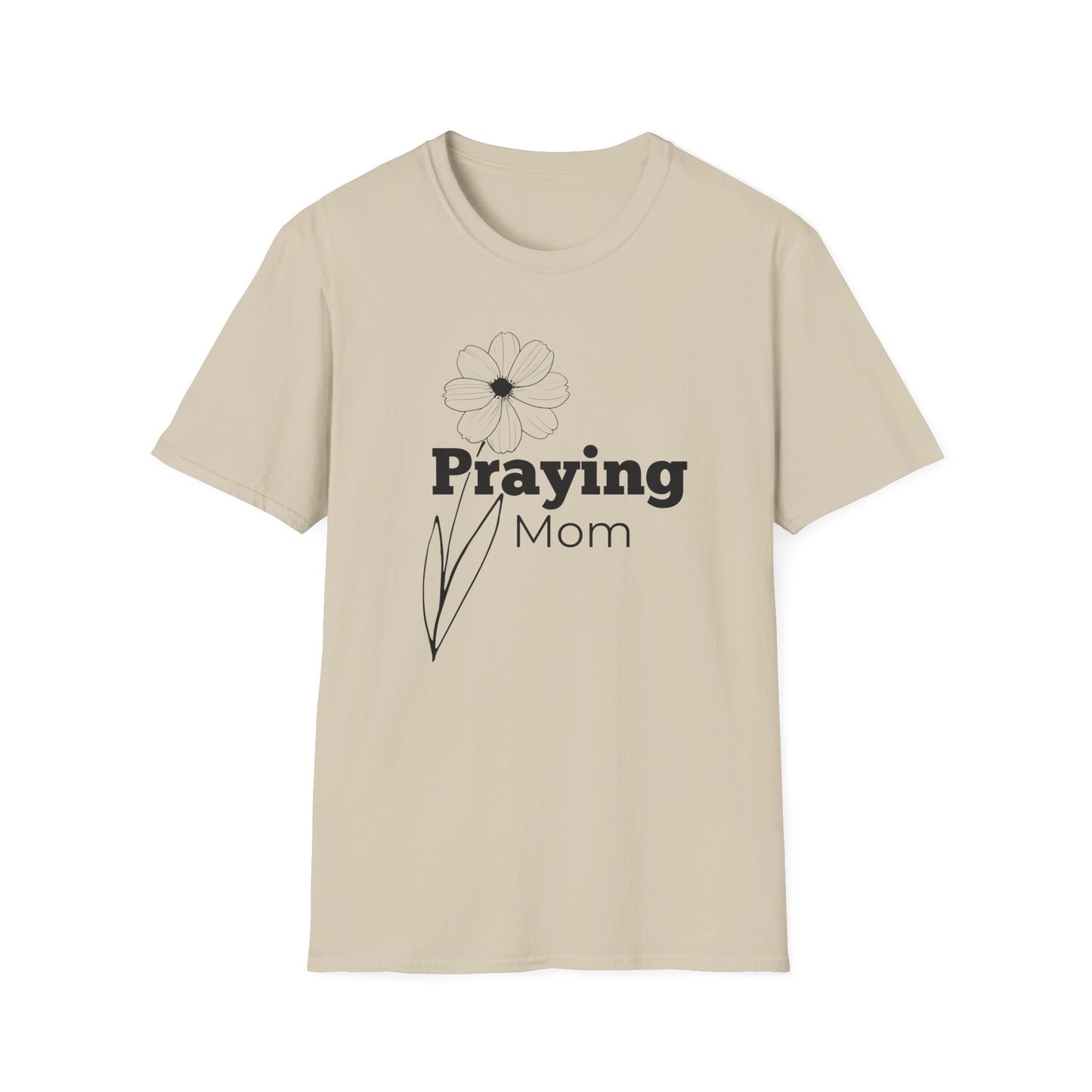 Praying Mom - Floral Design - Softstyle T-Shirt