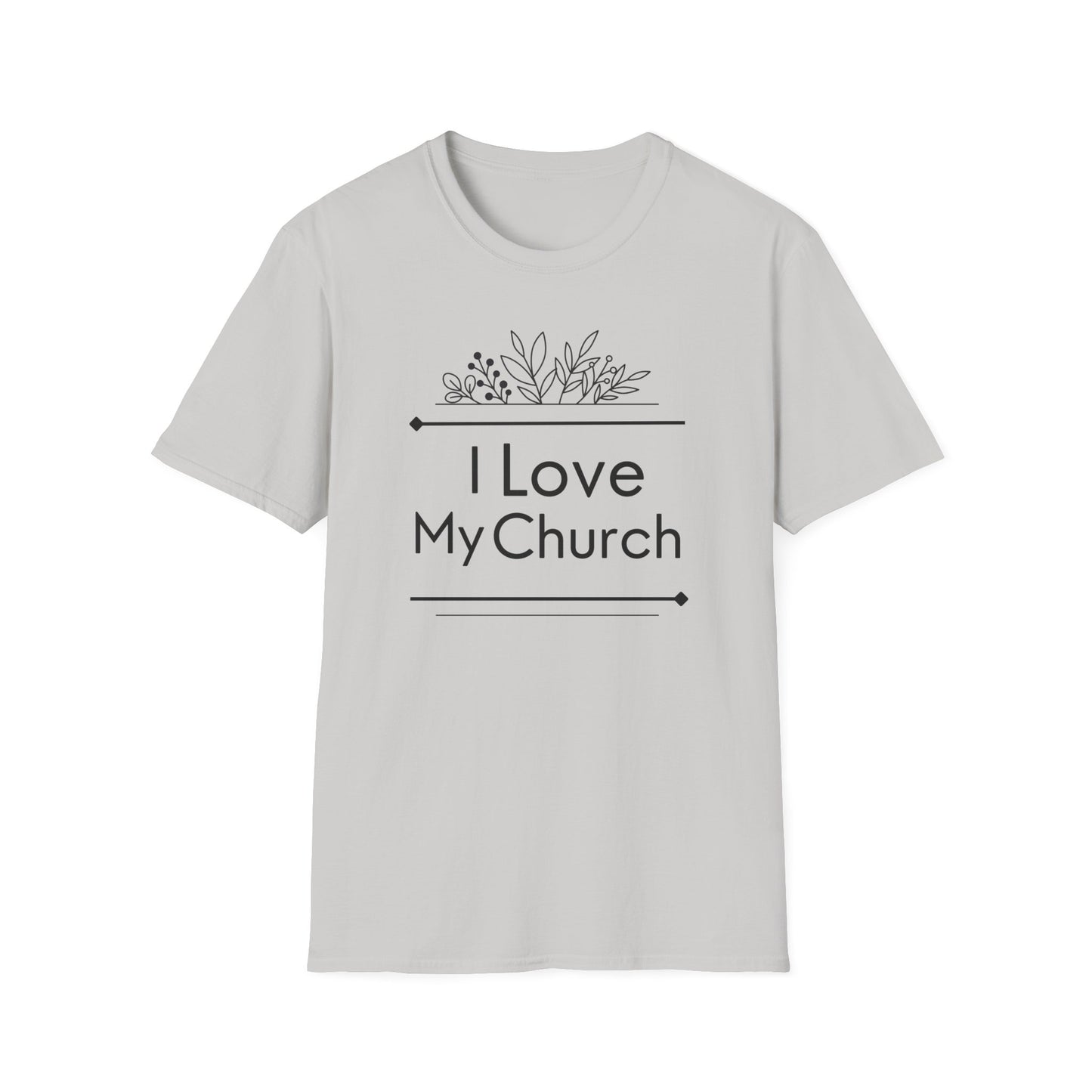 I Love My Church - Floral Design  - Softstyle T-Shirt