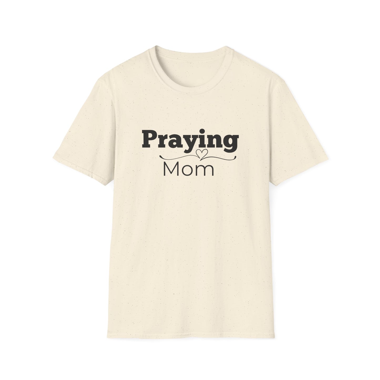 Praying Mom - Swirl Line with Heart - Softstyle T-Shirt