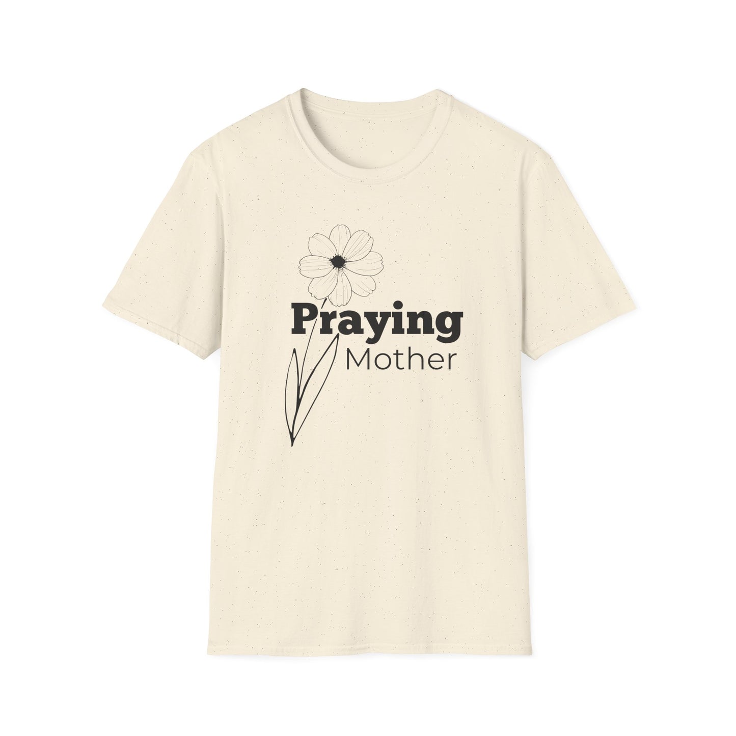 Praying Mother - Floral Design - Softstyle T-Shirt