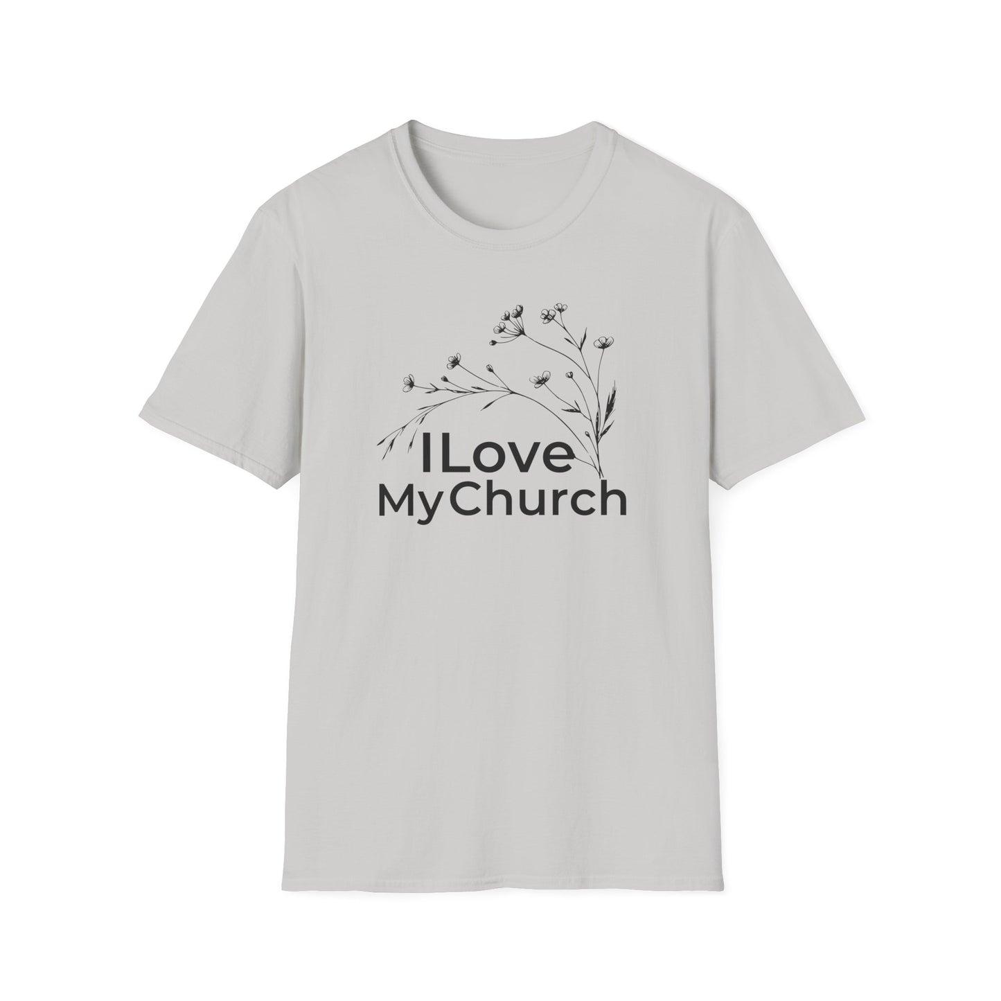 I Love My Church - Floral Design Top - Softstyle T-Shirt