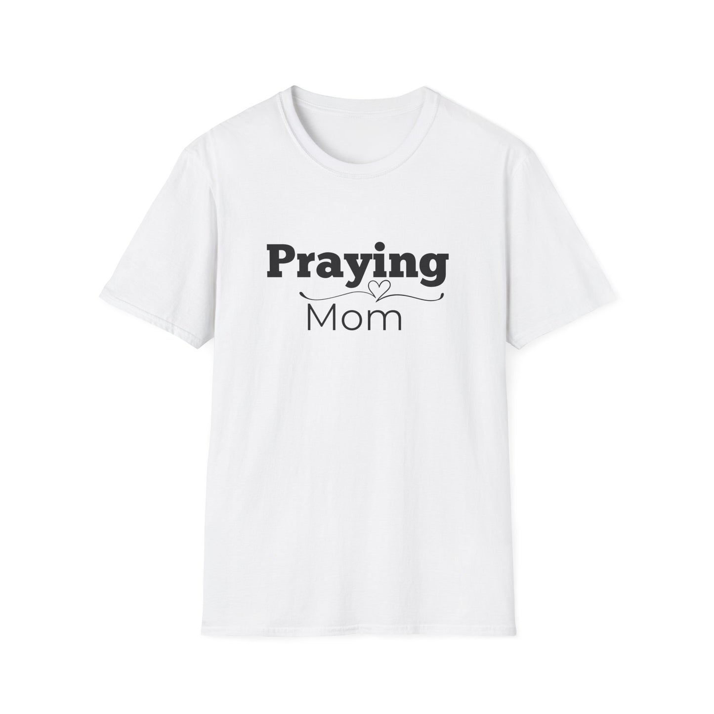 Praying Mom - Swirl Line with Heart - Softstyle T-Shirt